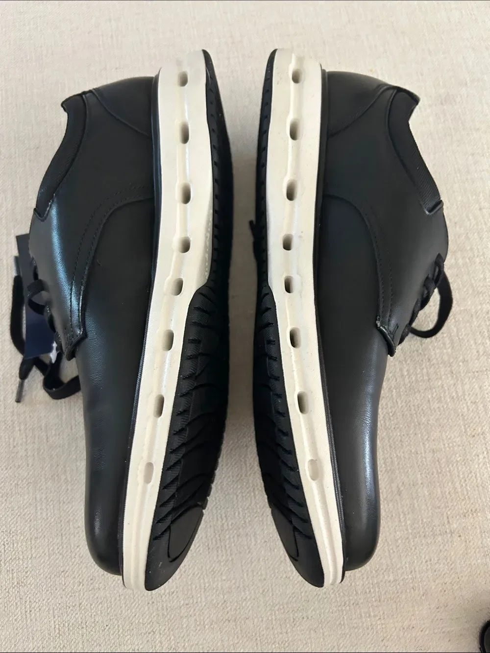 Lands End Mens Sport Oxford Shoes Black White Hybrid Sneaker, Mens 9.5, NWT